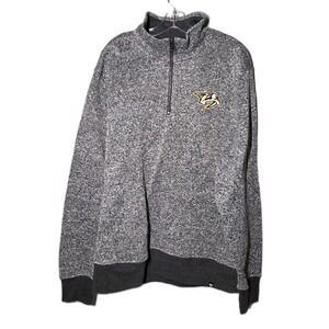 47 Nashville Predators NHL Hockey Encore Kodiak 1/4 Zip Pullover Heather Gray XL